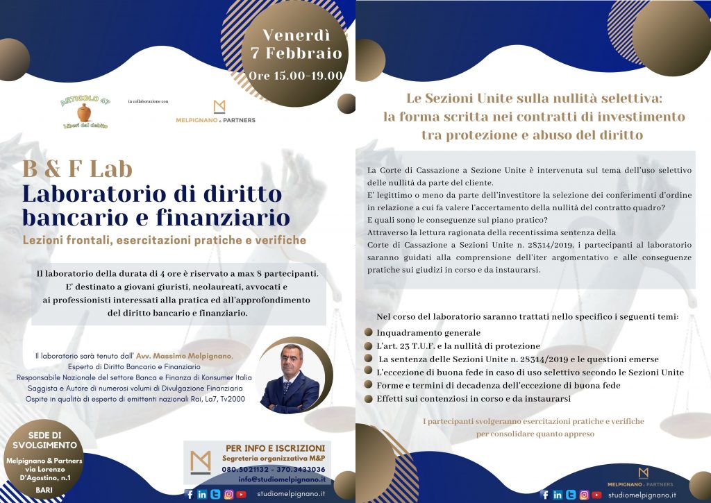 BARI DIRITTO BANCARIO 